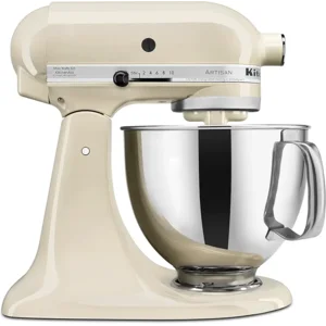KitchenAid Artisan Series 5 Quart Tilt Head Stand Mixer with Pouring Shield KSM150PS, Almond Cream
