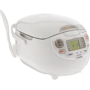 Zojirushi NS-ZCC10 5-1/2-Cup Neuro Fuzzy Rice Cooker and Warmer, Premium White