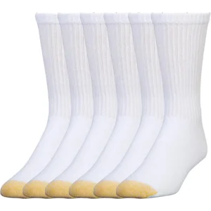 GOLDTOE Men's 656S Cotton Crew Athletic Socks (Multipack)
