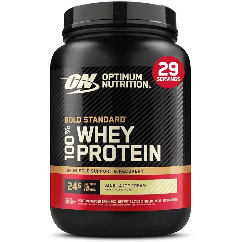 Optimum Nutrition Gold Standard 100% Whey Protein Powder, Vanilla Ice Cream, 2 Pound (Packaging May Vary)