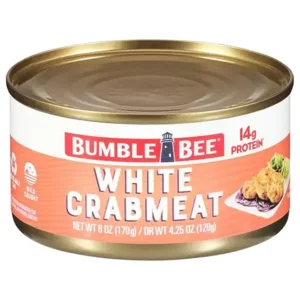 Bumble Bee White Flake Crab Meat in Water, 6 oz Can - 14g Protein & 1g Carb Per Serving - Wild Caught, Flaky, Drain Before Use, 6 Ounce (Pack of 1)