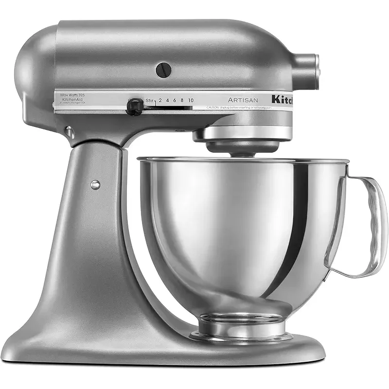 KitchenAid Artisan Series 5 Quart Tilt Head Stand Mixer with Pouring Shield KSM150PS, Contour Silver