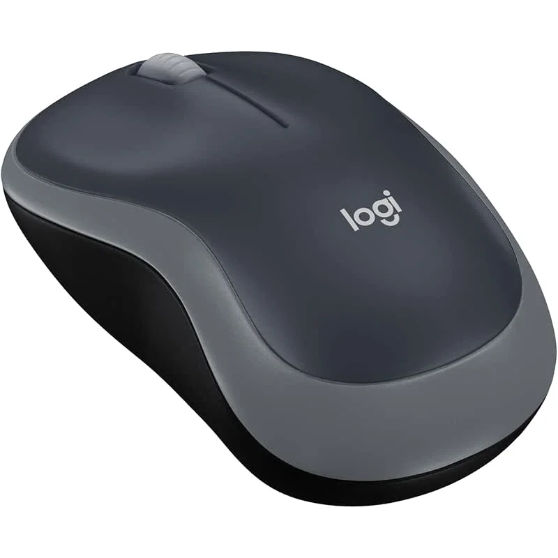 Logitech M185 Wireless Mouse, 2.4GHz with USB Mini Receiver, 12-Month Battery Life, 1000 DPI Optical Tracking, Ambidextrous PC/Mac/Laptop - Swift Grey