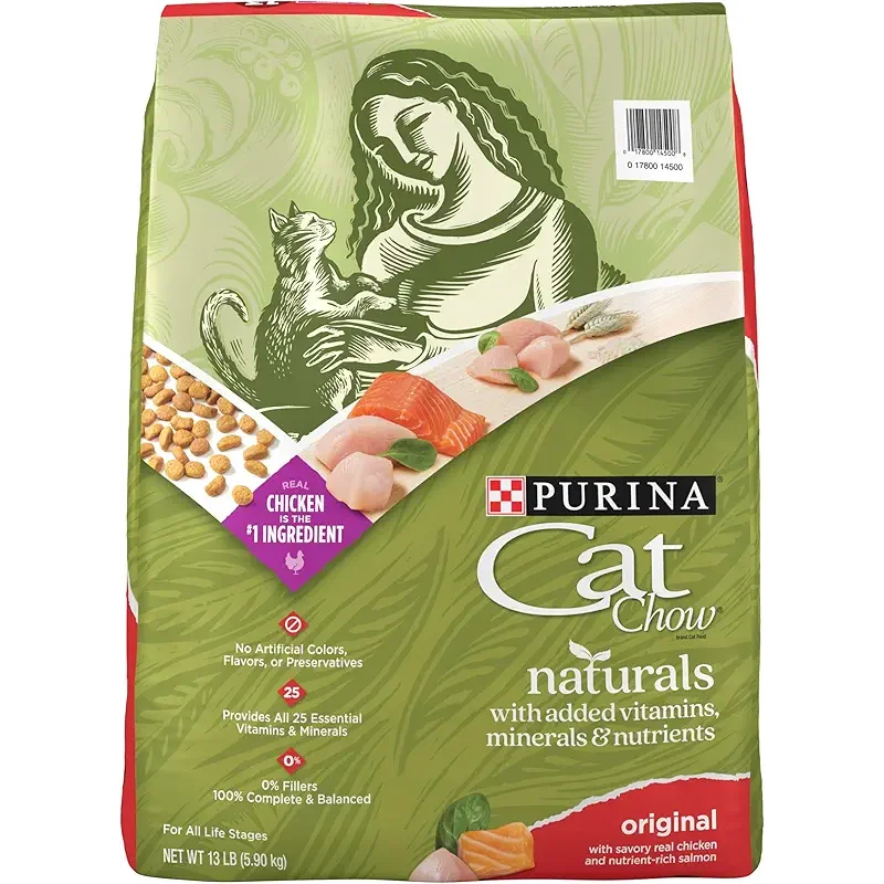 Purina Cat Chow Naturals With Added Vitamins, Minerals and Nutrients Dry Cat Food, Naturals Original - 13 lb. Bag