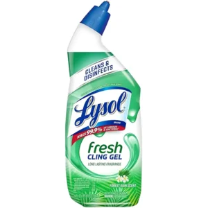 Lysol Toilet Bowl Cleaner Gel, For Cleaning and Disinfecting, Stain Removal, Forest Rain Scent, 24oz