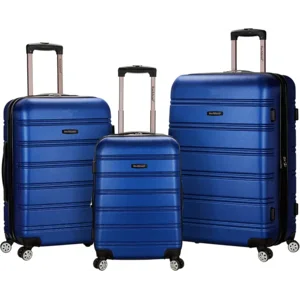 Rockland Melbourne Hardside Expandable Spinner Wheel Luggage, Blue, 3-Piece Set (20/24/28)
