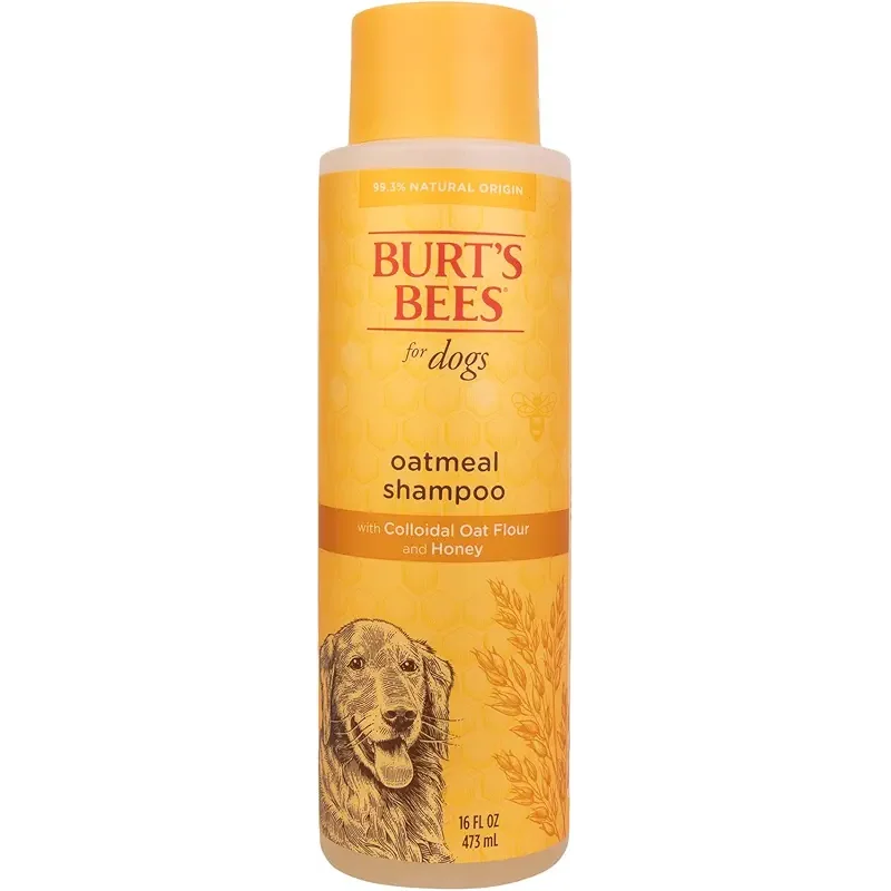 Burt's Bees for Pets Oatmeal Shampoo for Dogs with Colloidal Oat Flour and Honey - Skin Soothing Dog Oatmeal Shampoo, Moisturizing Dog Wash for Itchy Dry Skin, Essential Grooming Supplies, 16 Fl Oz