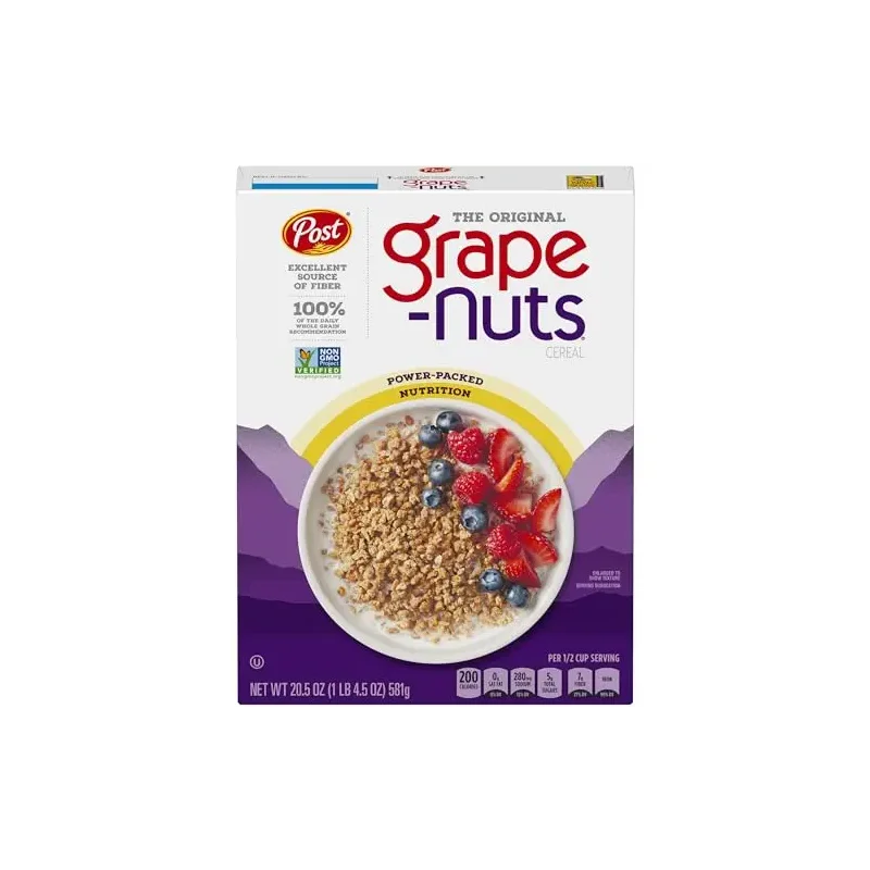 Grape-Nuts Original Breakfast Cereal, Crunchy Whole Grain Wheat and Barley Cereal, Non-GMO Project Verified, 20.5 OZ Box