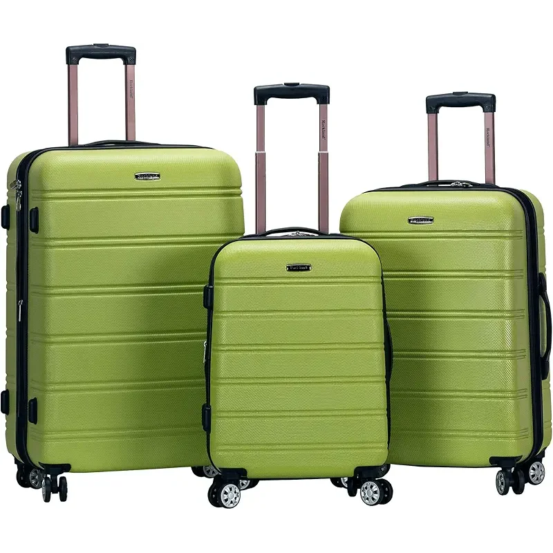Rockland Melbourne Hardside Expandable Spinner Wheel Luggage, Lime, 3-Piece Set (20/24/28)