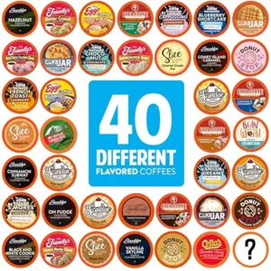Two Rivers Coffee Flavored Coffee Pods Compatible with Keurig K Cup Brewers, Assorted Variety Pack Flavored Coffee, 40 Count