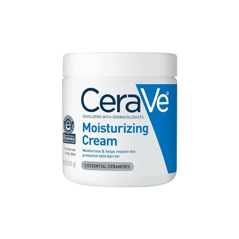 CeraVe Moisturizing Cream, Body and Face Moisturizer for Dry Skin, Body Cream with Hyaluronic Acid and Ceramides, Daily Moisturizer, Oil-Free, Fragrance Free, Non-Comedogenic, 19 Ounce