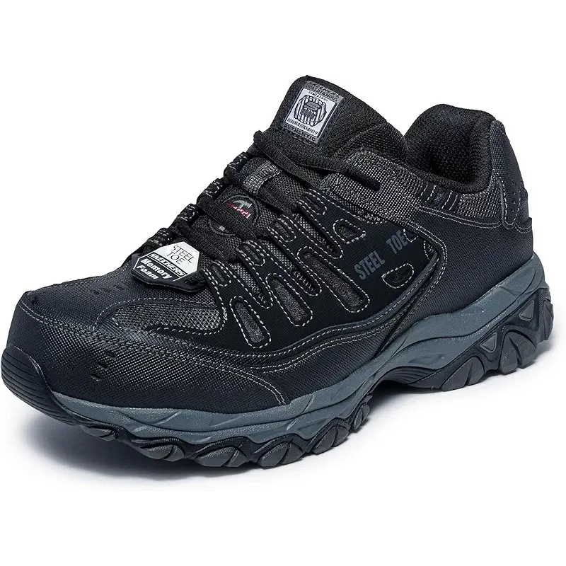 Skechers Mens Cankton Steel Toe Construction Shoe – Electrical Hazard Rated, Memory Foam