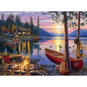 Buffalo Games - Darrell Bush - Canoe Lake - 1000 Piece Jigsaw Puzzle For Adults - Challenging Puzzle Perfect for Game Nights - Finished Size Is 26.75 x 19.75