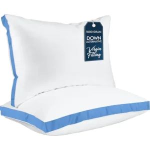 Utopia Bedding Bed Pillows for Sleeping Queen Size (Blue), Set of 2, Cooling Hotel Quality, Gusseted Pillow for Back, Stomach or Side Sleepers