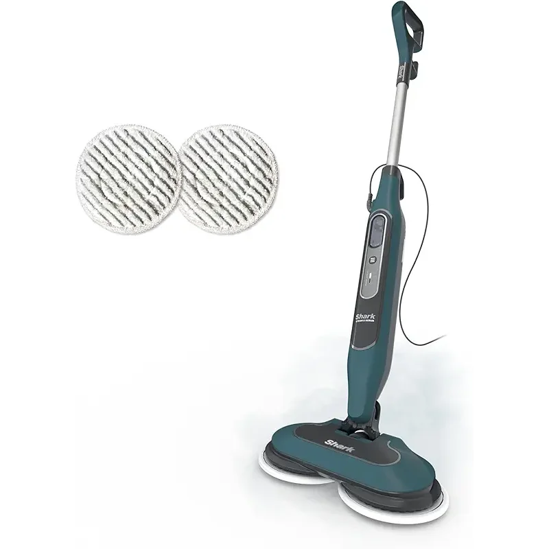 Shark Steam & Scrub All-in-One Scrubbing and Sanitizing Hard Floor Steam Mop, 2 Steam Modes, 2 Dirt Grip Soft Scrub Pads Included, XL Removable Water Tank, Swivel Steering, Teal, S8002BRN