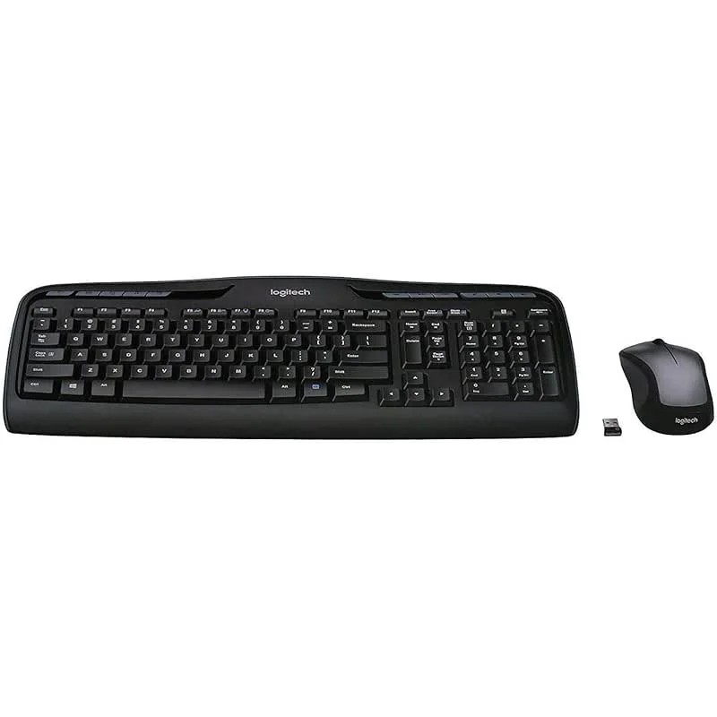 Logitech MK335 Quiet Wireless Keyboard and Mouse Combo - Black/Silver Keyboard and Mouse Combo Wireless, Ambidextrous