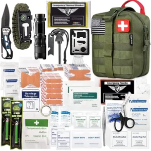 EVERLIT 250 Pieces Survival First Aid Kit IFAK EMT Molle Pouch Survival Kit Outdoor Gear Emergency Kits Trauma Bag for Camping Boat Hunting Hiking Home Car Earthquake and Adventures