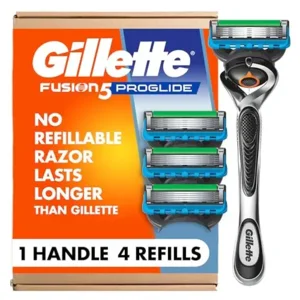 Gillette Fusion ProGlide Razor for Men, Handle + 4 Blade Refills