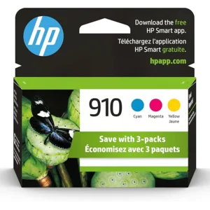 HP 910 Cyan, Magenta, Yellow Ink Cartridges for HP Printers (3-pack) | Works with Printer Series: OfficeJet 8010, 8020 Series, OfficeJet Pro 8020, 8030 | Eligible for Instant Ink | 3YN97AN
