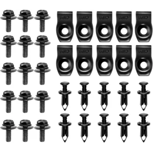 GOOACC GRC-70 35PCS Engine Under Cover Splash Shield Guard Body Bolts Bumper Fender Liner Push Retainer Fastener Rivet Clips , black