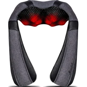 Mirakel Shiatsu Neck & Back Massager with Heat - Deep Tissue Neck, Back & Shoulder Pain Relief - Ergonomic Design Shoulder Massager, Electric Kneading Whole Body Massage Pillow Gifts for Women, Men