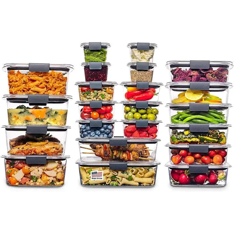 Rubbermaid Brilliance BPA Free 44-Piece Food Storage Containers Set Airtight Leak-Proof with Lids for Meal Prep Lunch and Leftovers