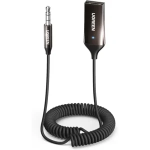 UGREEN Aux to Bluetooth 5.4 Adapter 3.5mm Bluetooth Receiver for Car USB 2.0 to 3.5mm Jack Kit with Built-in Microphone Aux Input for Hands-Free Calls Compatible with Car Speaker and Home Audio