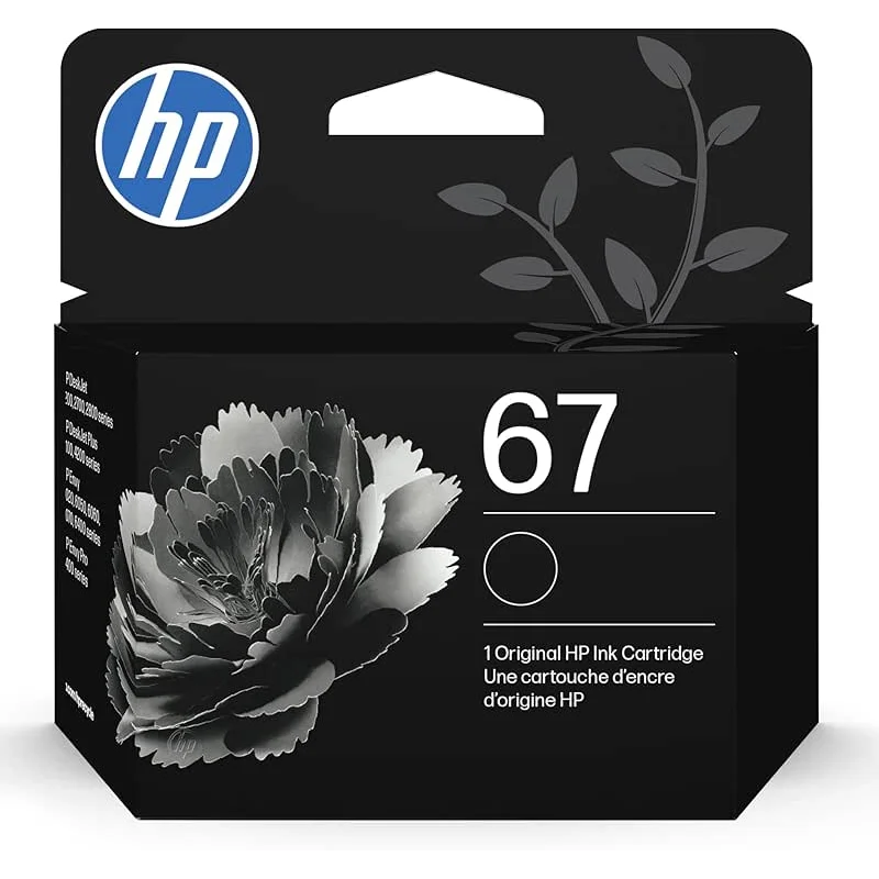 HP 67 Black Ink Cartridge for HP Printers | Works with DeskJet 1255, 2700, 4100 and ENVY 6000, 6400 Series, Eligible for Instant Ink, 3YM56AN
