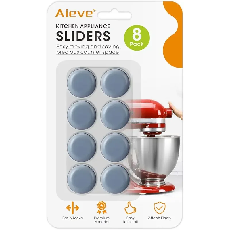 Aieve Appliance Sliders, 8 Pcs Small Appliance Slider for Countertop, Self Adhesive Home Finds Caster Wheels Rollers, Kitchen Must Have Gadgets for Stand Mixers, Coffee Makers, Air Fryers