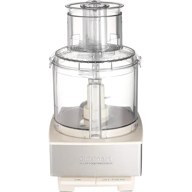 Cuisinart Food Processor 14-Cup Vegetable Chopper for Mincing, Dicing, Shredding, Puree & Kneading Dough, Cream Stainless Steel, DFP-14CRM