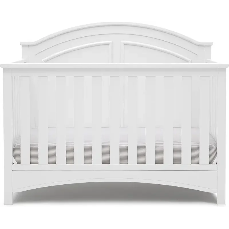 Delta Children Perry 6-in-1 Convertible Crib - Greenguard Gold Certified, Bianca White