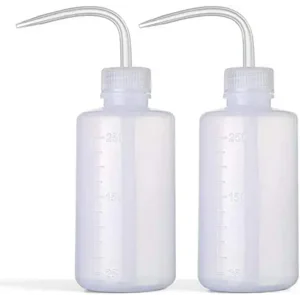 DONSTRAW Wash Bottle 2pcs 250ml/8oz Safety Bottles Watering Tools, Economy Plastic Squeeze with Narrow Mouth Scale Labels for Medical Succulent Cleaning Washing
