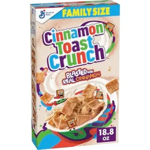 Cinnamon Toast Crunch Breakfast Cereal, Crispy Cinnamon Cereal, Family Size, 18.8 oz