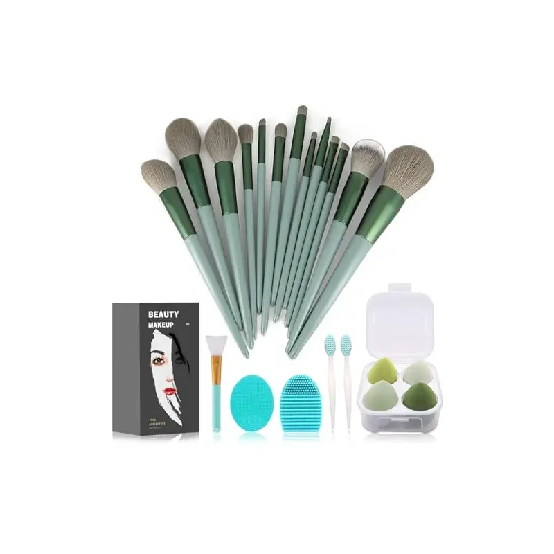 Makeup Brushes 22 Pcs Makeup Kit,Foundation Brush Eyeshadow Brush Make up Brushes Set (Green, 22 Piece Set)