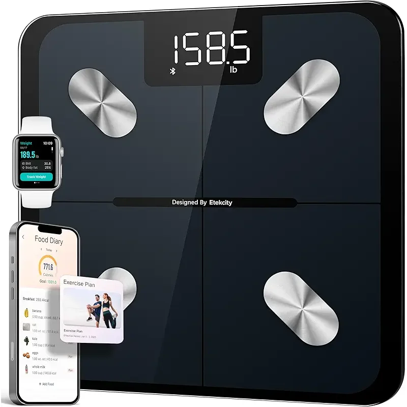 Etekcity Smart Scale for Body Weight, FSA&HSA Eligible, Bathroom Digital Weighing Scale with BMI, Body Fat, Muscle Mass, Accurate Bluetooth Home User Health Equipment Sync Apps