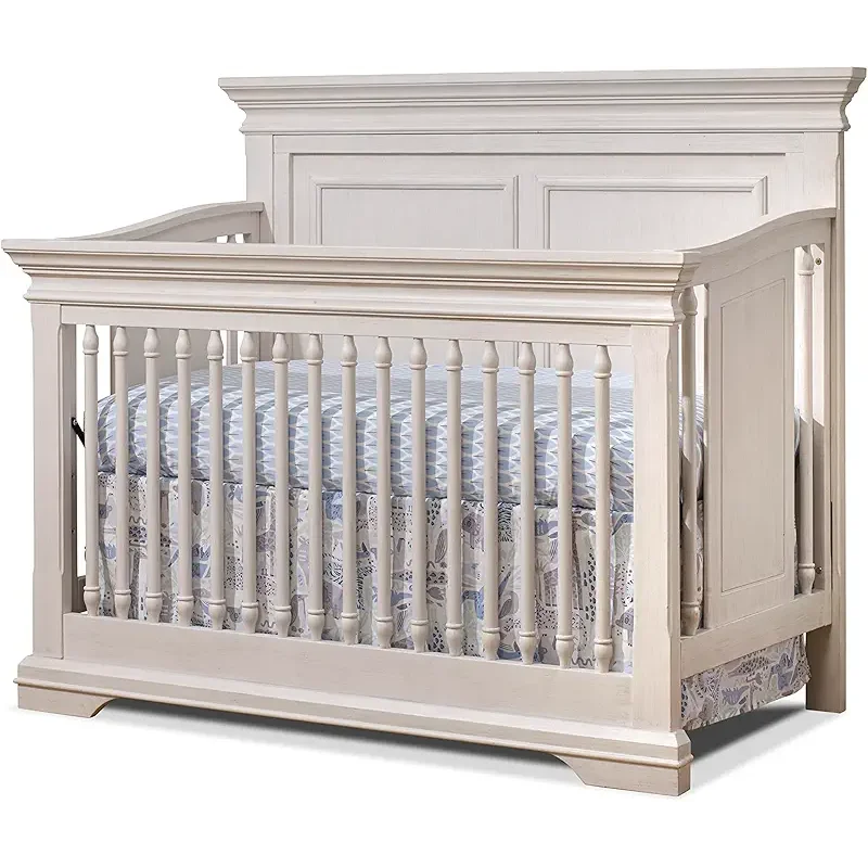Sorelle Furniture Portofino Crib,Classic 4-In-1 Convertible Crib,Brushed Ivory Crib Made of Wood,Non-Toxic Finish, Wooden Baby Bed,Toddler Bed,Child’s Daybed and Full-Size Bed-Ivory