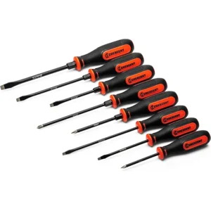 Crescent 8PC Diamond Tip Dual Material Screwdriver Set with Phillips and Slotted Screwdrivers - CDT8PCSET
