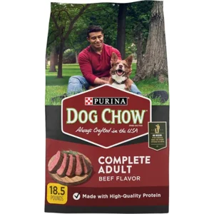 Purina Dog Chow Complete Adult Dry Dog Food Kibble Beef Flavor - 18.5 lb. Bag