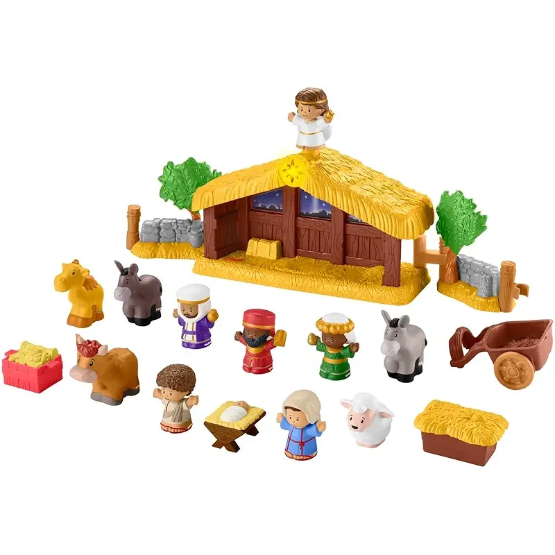 Fisher-Price Little People Toddler Toy Nativity Set with Music Lights & 18 Pieces for Christmas Pretend Play Kids Ages 1+ Years​