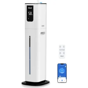 LEVOIT OasisMist 1000S (10L) Smart Humidifier for Home Large Room Bedroom, Last 100 Hours Suitable for Indoor Plant, Cover up to 600ft², Easy Top Fill, Remoter & Voice Control, Auto Mode, Quiet, White