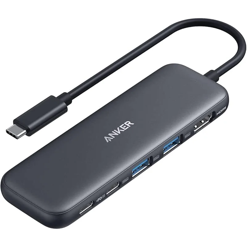 Anker USB C Hub, 5-in-1 USBC to HDMI Splitter with 4K Display, 1 x Powered USB-C 5Gbps & 2×Powered USB-A 3.0 5Gbps Data Ports for MacBook Pro, MacBook Air, Dell and More