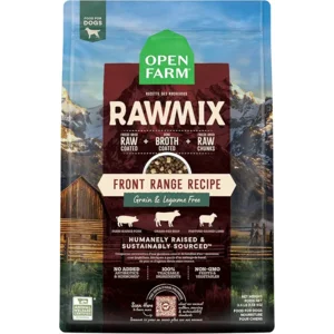 Open Farm, RawMix Grain-Free Dry Dog Food, Protein-Packed Kibble Coated in Bone Broth with Freeze Dried Raw Chunks, Beef Pork & Lamb, Front Range Recipe, 3.5lb Bag