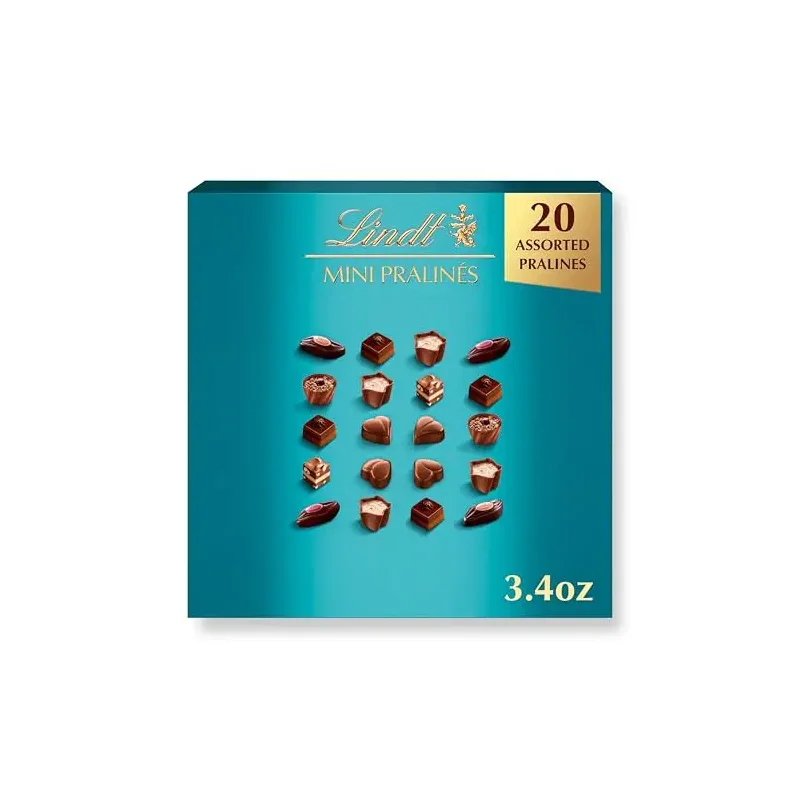 Lindt Mini Pralines, Assorted Chocolate Candy Pralines with Premium Filling, 3.4 oz Box