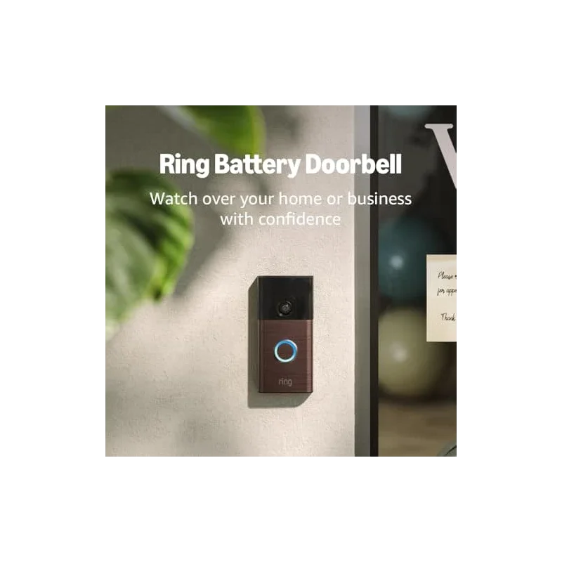 Ring Battery Doorbell | Home or business security with Head-to-Toe Video, Live View with Two-Way Talk, and Motion Detection & Alerts (newest model), Venetian Bronze