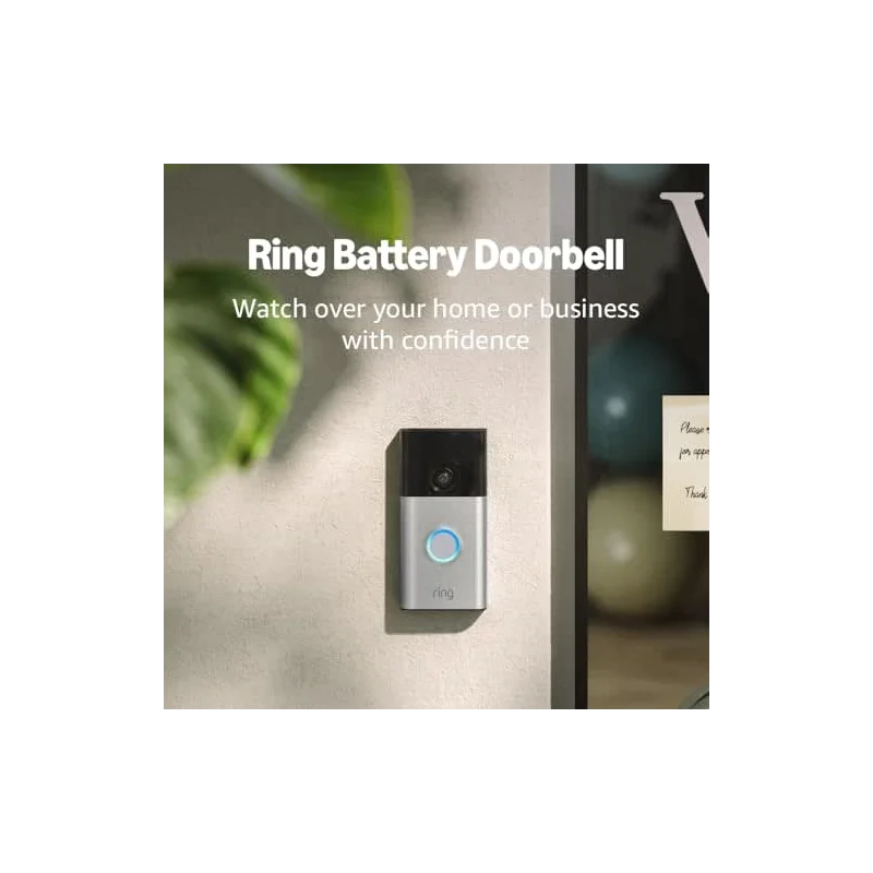 Ring Battery Doorbell | Home or business security with Head-to-Toe Video, Live View with Two-Way Talk, and Motion Detection & Alerts, Satin Nickel