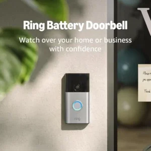 Ring Battery Doorbell | Home or business security with Head-to-Toe Video, Live View with Two-Way Talk, and Motion Detection & Alerts, Satin Nickel