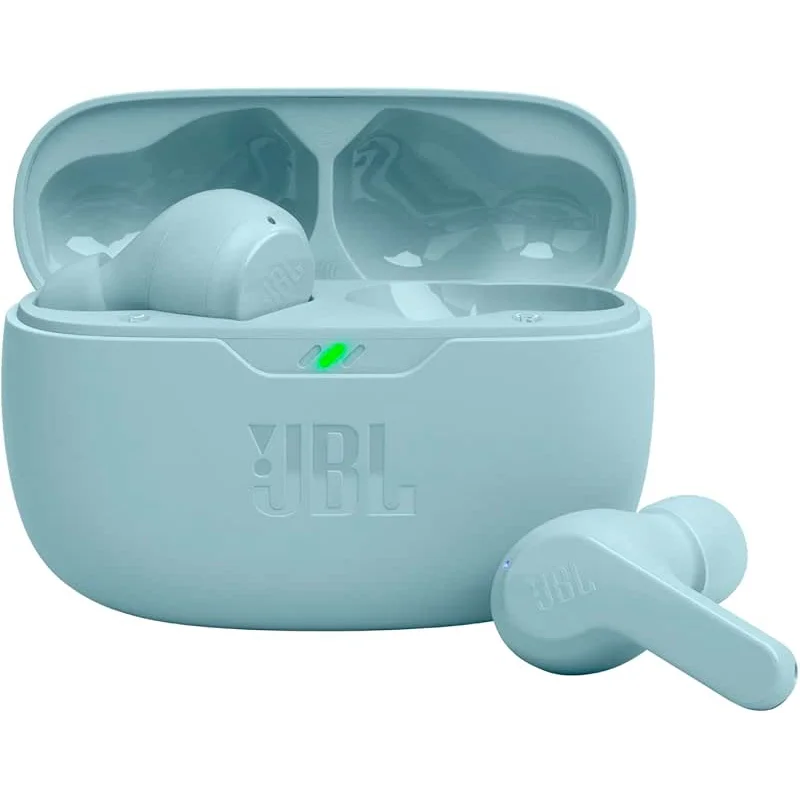 JBL Vibe Beam - True Wireless JBL Deep Bass Sound Earbuds, Bluetooth 5.2, Water & Dust Resistant, Hands-free call with VoiceAware, Up to 32 hours of battery life (Mint)