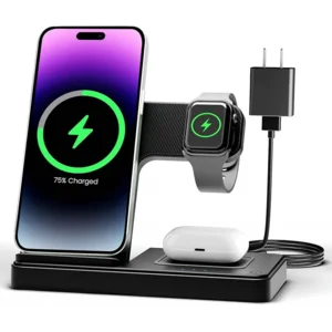 Wireless Charger iPhone Charging Station: 3 in 1 Charger Stand Multiple Devices for Apple - iPhone 17 16e 16 15 14 Pro Max 13 12 11 - Watch 10 9 8 7 6 5 4 3 2 SE and Ultra Series - Airpods 4 3 Pro