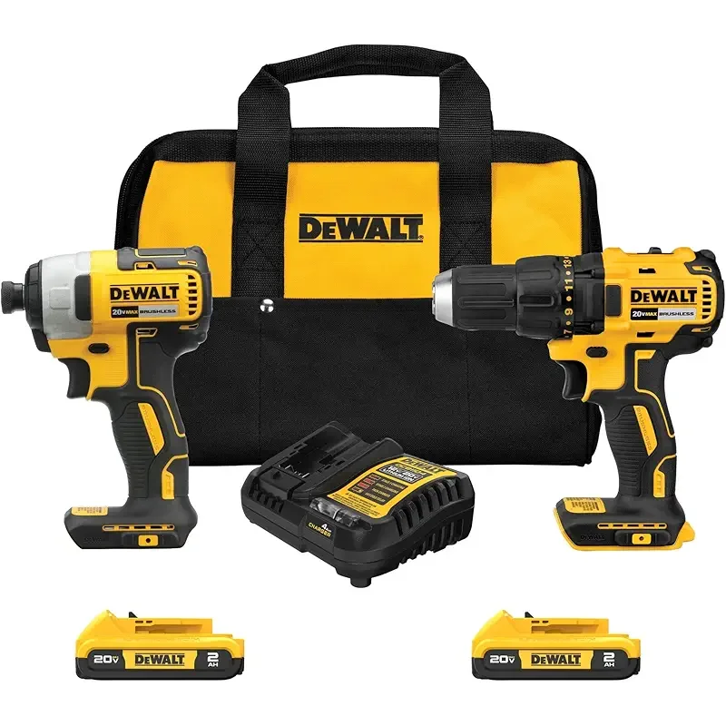 DEWALT 20V MAX Cordless Drill and Impact Driver, Power Drill Brushless 2-Tool Power Tool Combo Kit, Includes 2 Batteries, Charger and Bag (DCK277D2)