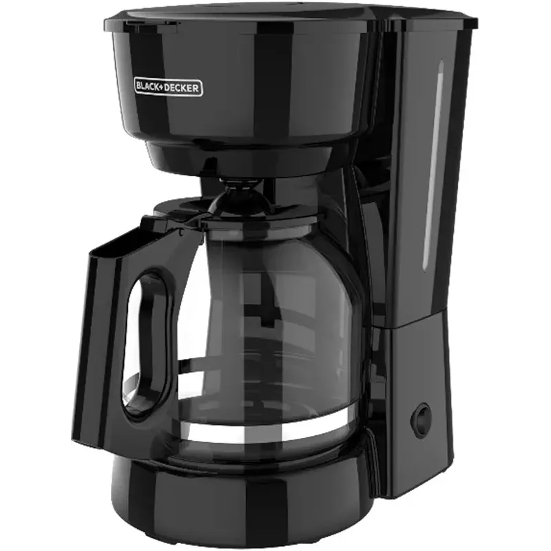 BLACK+DECKER 12-Cup Coffee Maker with Easy On/Off Switch, Easy Pour, Non-Drip Carafe with Removable Filter Basket, Vortex Technology, Black
